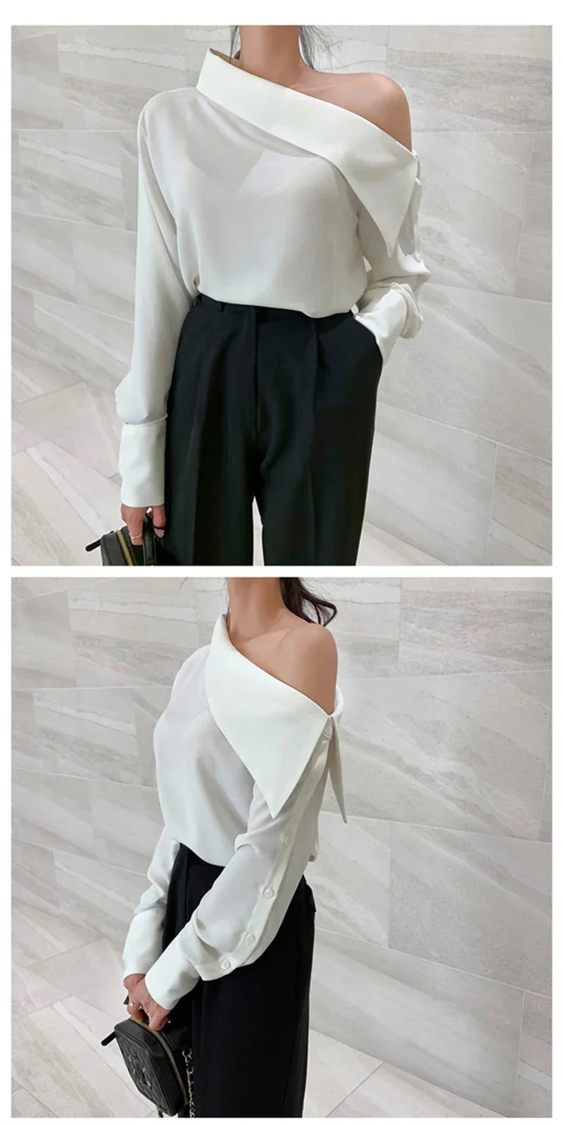 Spring Summer Women’s Off Shoulder Long Sleeve Casual Top