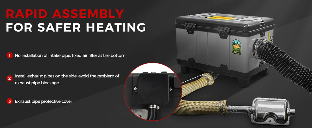 Sunster TB10pro 8KW Portable Diesel Air heater 12V/24V/220V w/Bluetooth APP/Ventiation mode/CO monitoring For Car Home Camper RV - trendingshoping.com