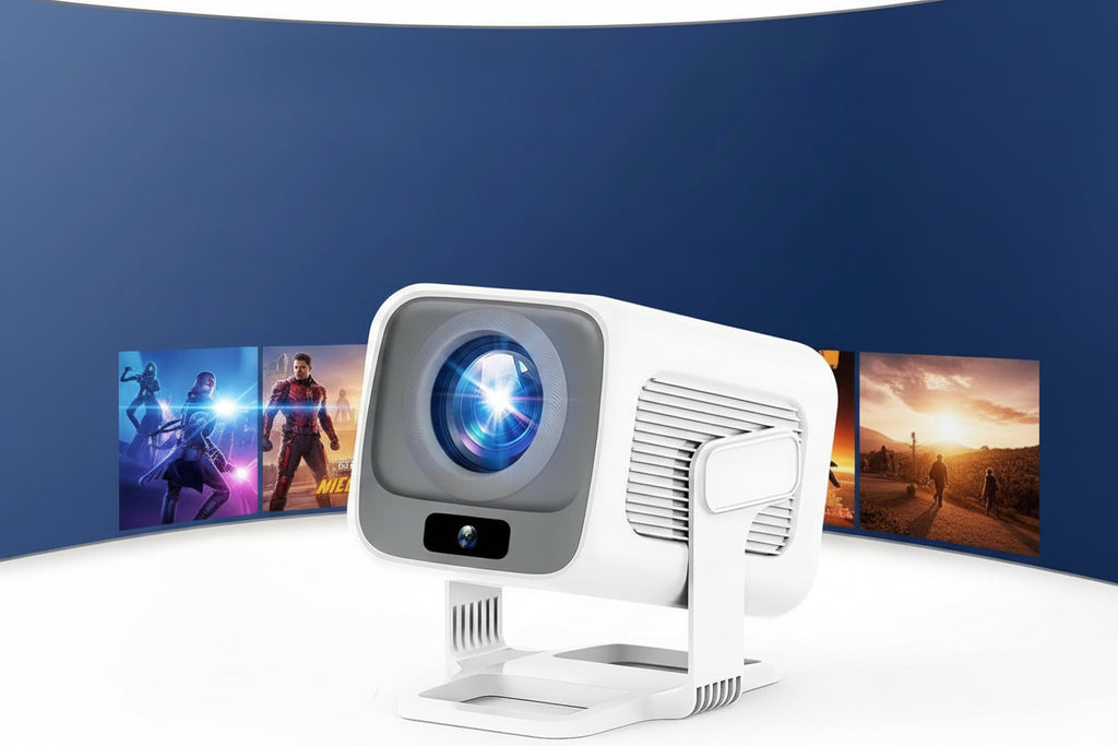 HUAWEISHI 4K Projector Android Native Portable 1080P Auto Focus 600ANSI Video home Cinema Outdoor hd led Projetor - trendingshoping.com