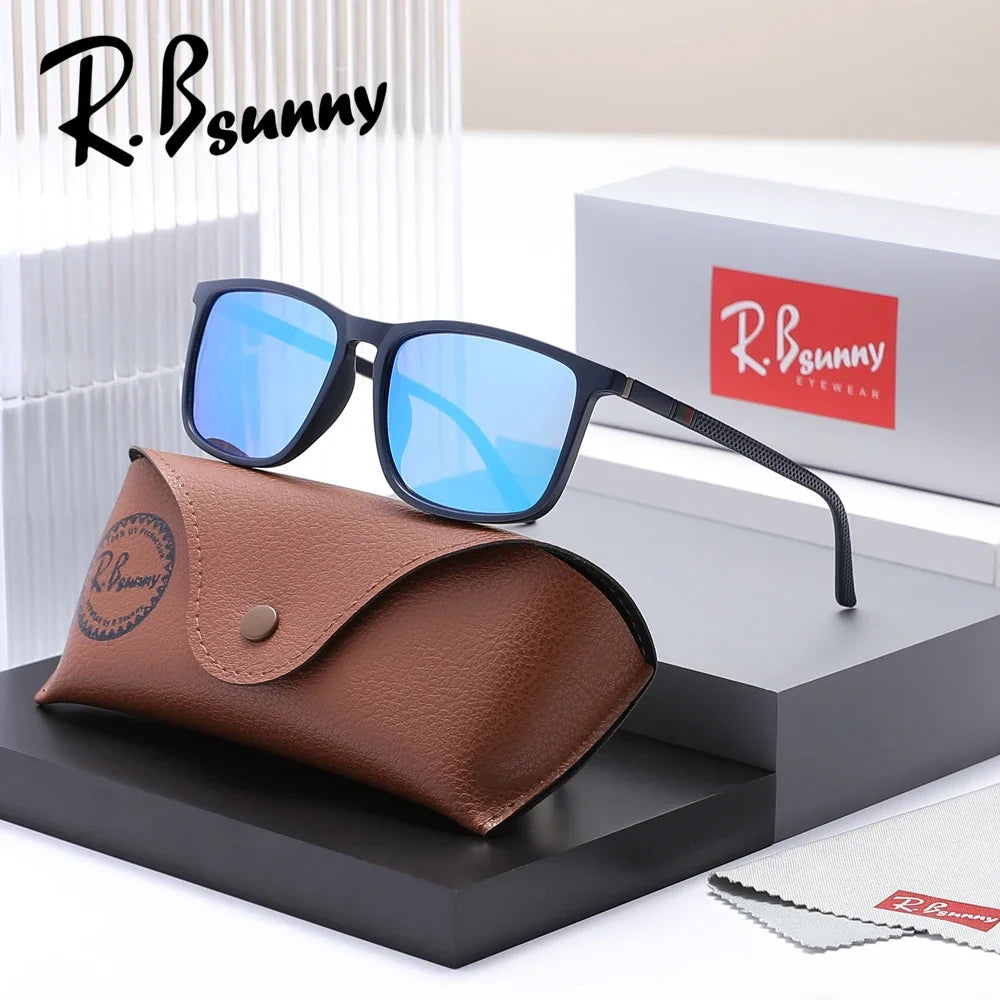 RBsunny Retro Sunglasses for Men & Women – UV400 Polarized Rectangle Glasses for Outdoor, Fishing & Driving