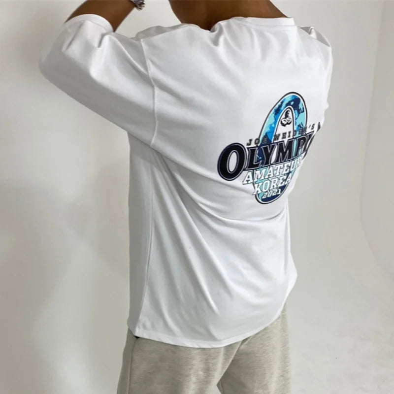 Men’s Gym T-Shirt Short Sleeve Summer Loose Cotton Fitness Sports Training Top