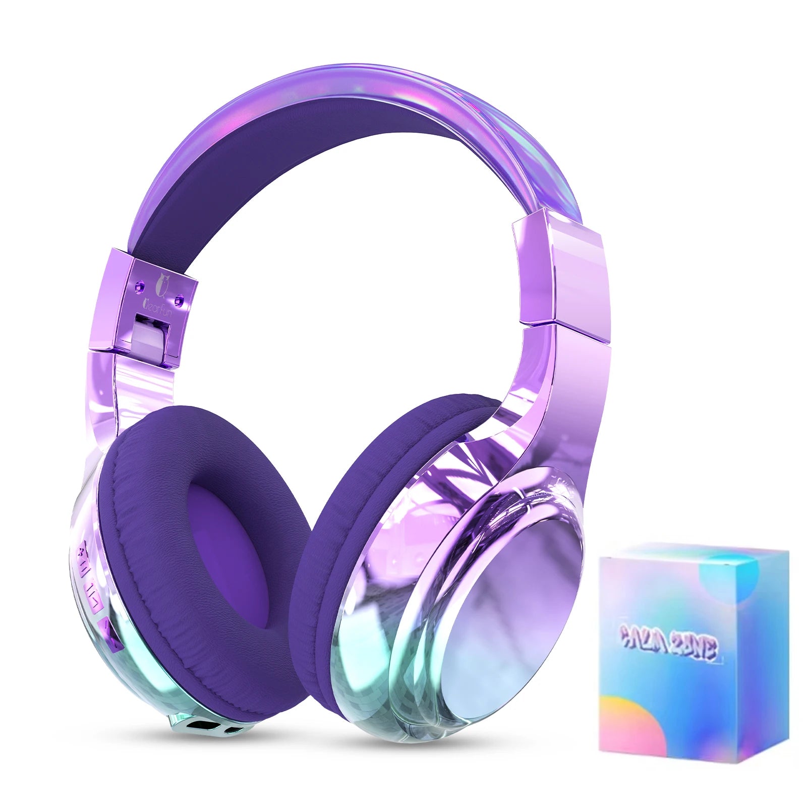 Glossy Bluetooth Headphones For Kids Girls Wireless Stereo Headset With Mic
