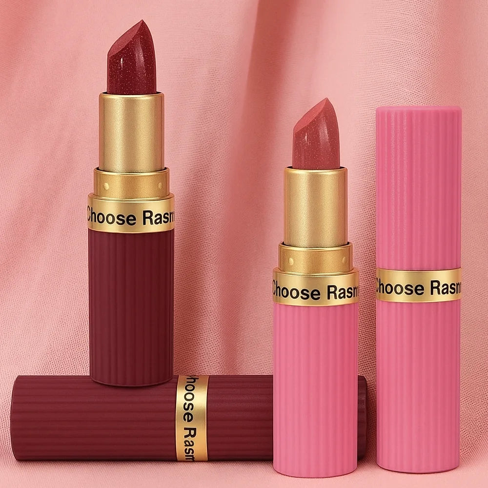 Pearlescent Pink Glitter Lipstick Metallic Shimmer Matte Velvet Lipstick for Women