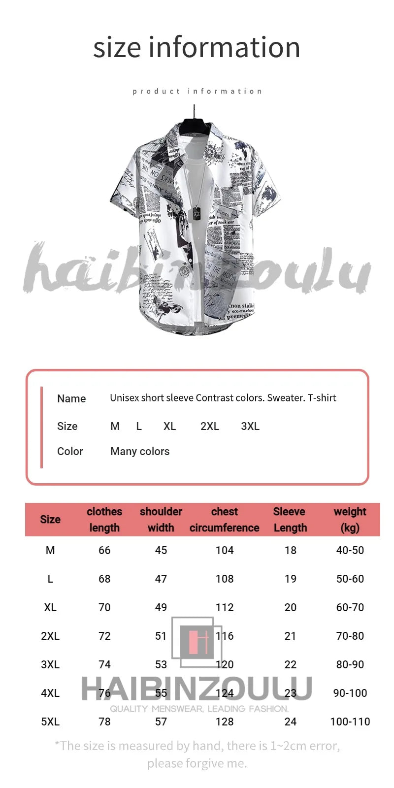 Men’s Short Sleeve Polo Shirt Printed Casual Youth Top