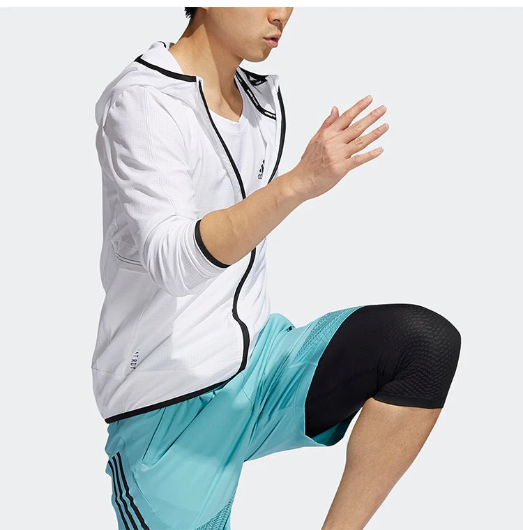 HEAT.RDY Warrior Training Jacket - Men's Slim Fit Sport Zip-Up Hoodie - GT8261 - White