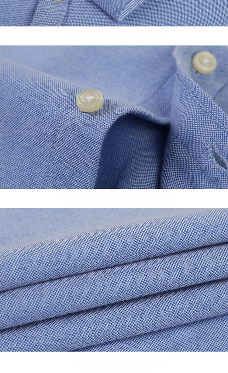 Men's Slim Fit Long Sleeve Shirt – Formal Plain Cotton Shirt with Single Pocket, Soft Plaid Office & Designer Tops"