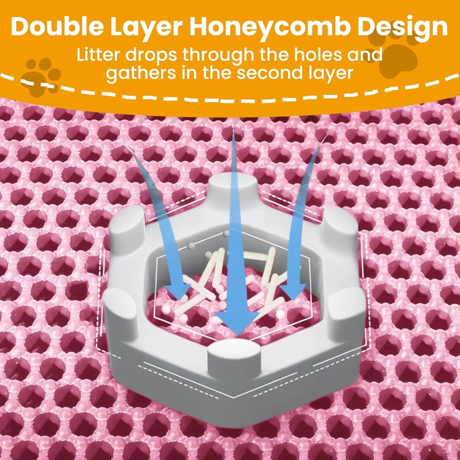 Double Layer Cat Litter Mat Non Slip Waterproof Wear Resistant Pet Mat