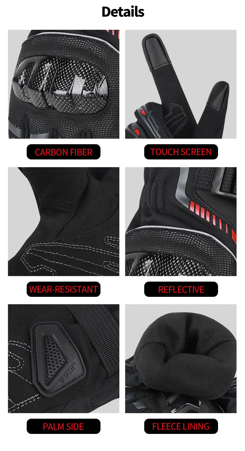 Warm Winter Riding Gloves Waterproof Thickened Insulation & Hard Knuckle Protection | Motorcycle & Bike Gloves (Great Present)