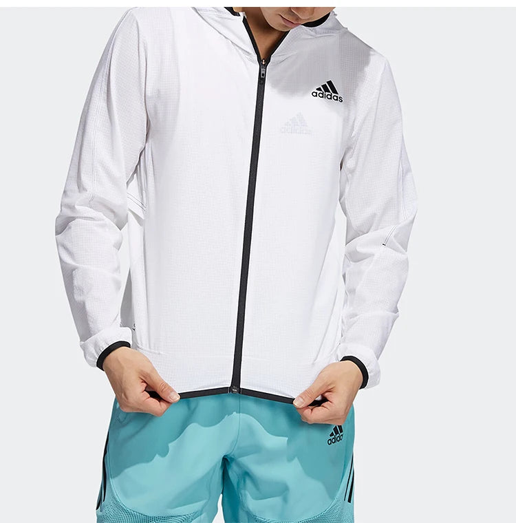 HEAT.RDY Warrior Training Jacket - Men's Slim Fit Sport Zip-Up Hoodie - GT8261 - White