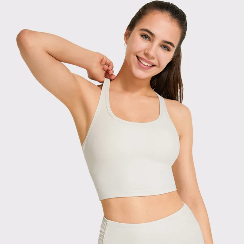 Women’s Workout Yoga Top Running Vest Cross Strap Sports Bra Style Gym Halterneck Fitness Tank