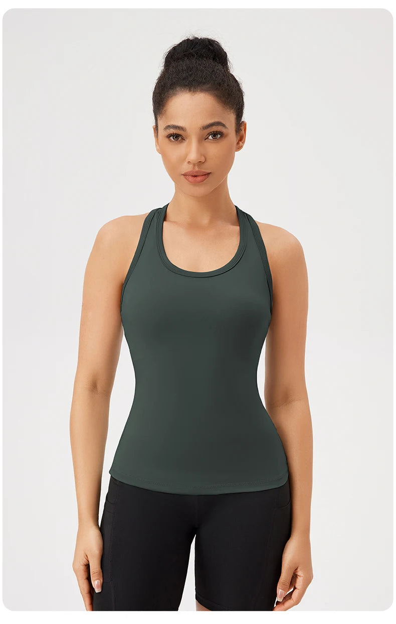 Women’s Sleeveless Yoga Tank Top - Breathable Gym Sport Shirt for Running