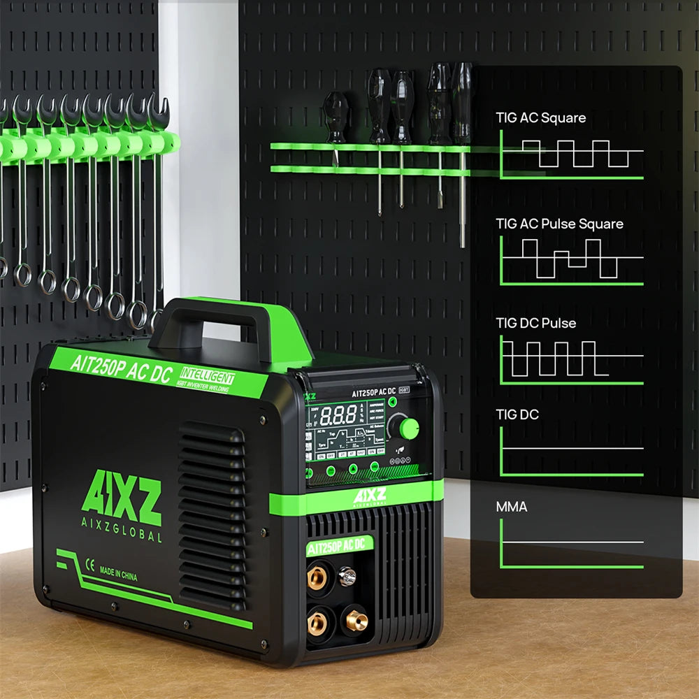 AIXZ 250A 5 in 1 HF TIG Welder AC/DC Aluminum Welding MMA/ARC/Argon Digital Pulse 2T/4T IGBT Inverter Stainless Welding Machine - trendingshoping.com