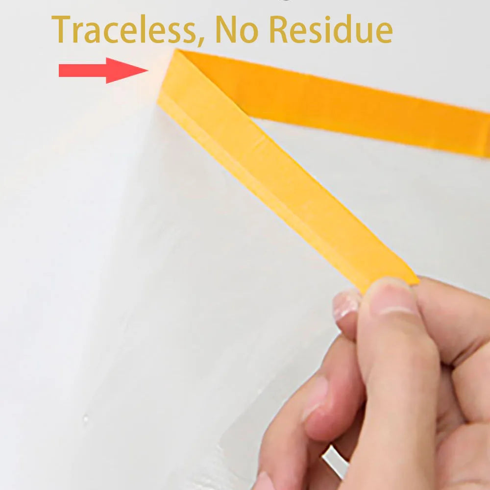 Pre-Taped Masking Film Roll | Protective Paint Adhesive for Cars, Frames & Skirting