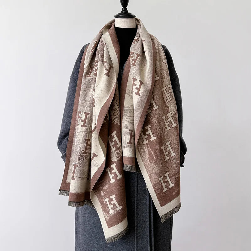 2025 New Women Fashion Brand Letter Scarf Luxury Autumn Winter Warm Shawls Print Scarve Pashmina Mujer Femme Foulard Bufanda