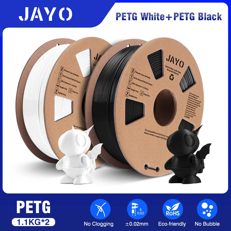 JAYO PETG/PLA/SILK/PLA Meta/PLA+/ABS 2Rolls 3D Printing Filament 1.75MM Children Creative Model Material For 3D Pen Filament - trendingshoping.com