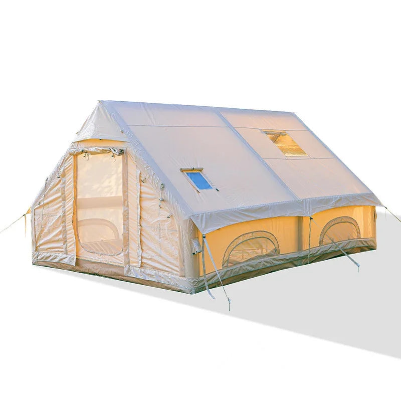 Large Inflatable Camping Tent Outdoor Overnight Shelter Complete Equipment Set With Sun Protection Rain Protection