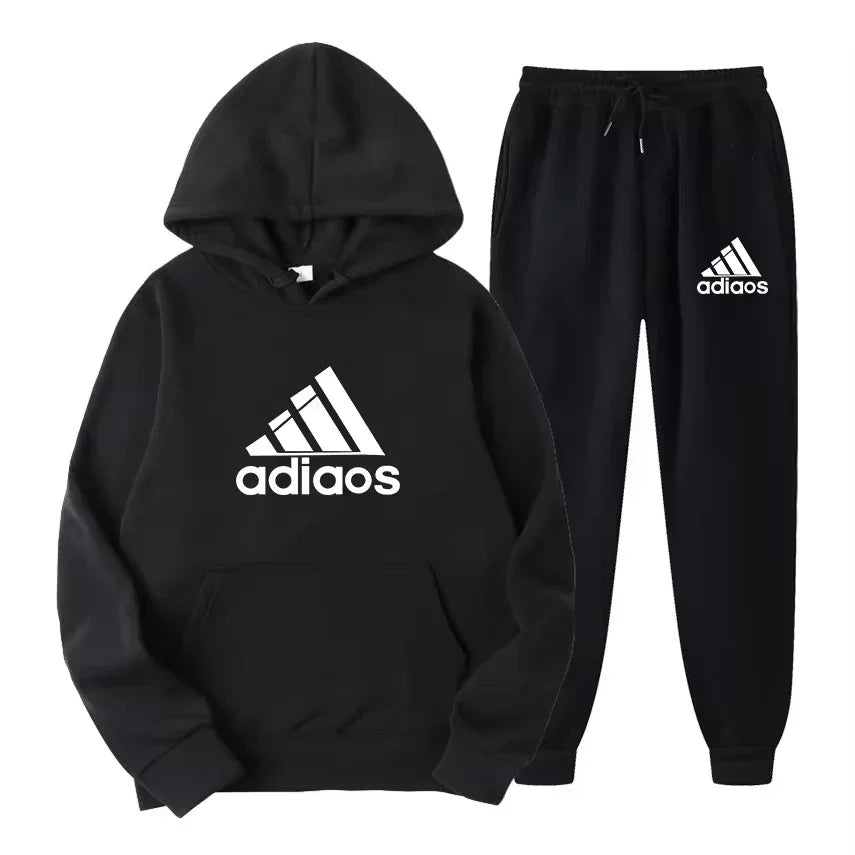 Autumn-Winter Warmth-Enhanced Comfortable Leisure Fitness Sports Set: Two-piece set including hooded sports shirt and joggi