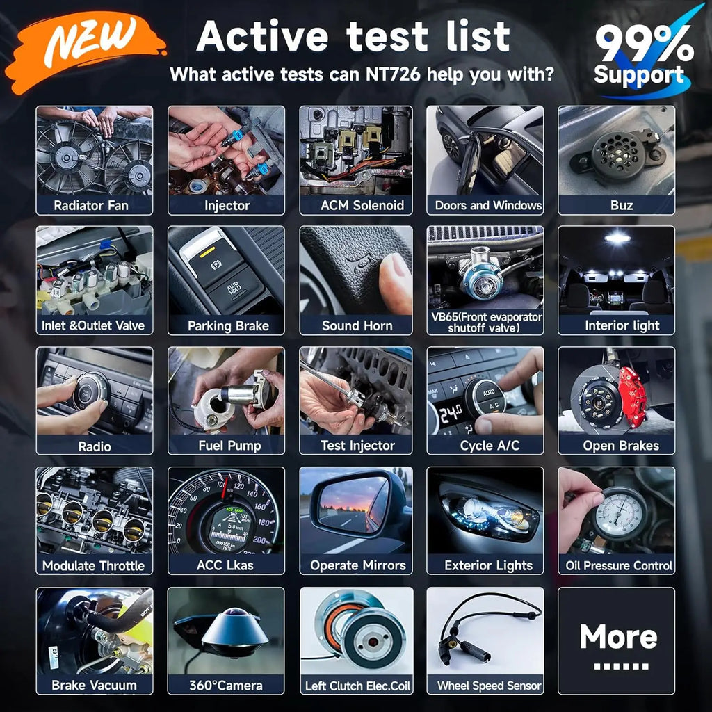 FOXWELL NT726 OBD2 Scanner All System Bidirectional Scan Tools Code Reader 12 Reset DPF TPMS SAS OBD 2 Car Diagnostic Scan Tool - trendingshoping.com