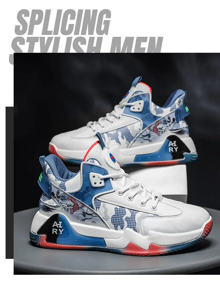 High Top Basketball Shoes for Couples | Air Cushion Athletic Sneakers – Wear Resistant & Breathable