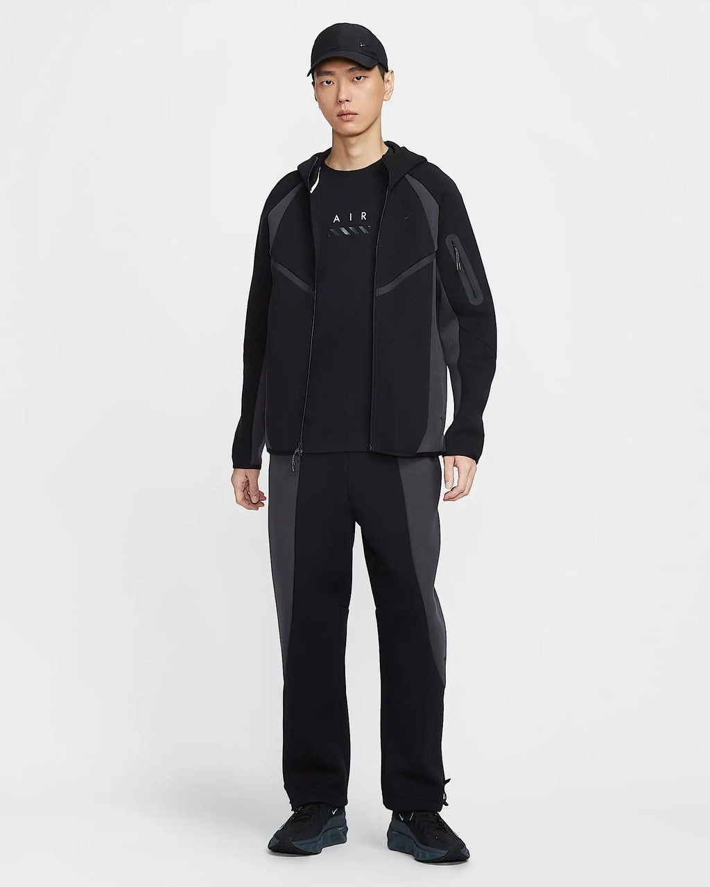 Men's Tech Knit Windrunner Jacket - Full-Zip Athletic Sportswear Hooded Coat - IF1326-034 - Heather Grey