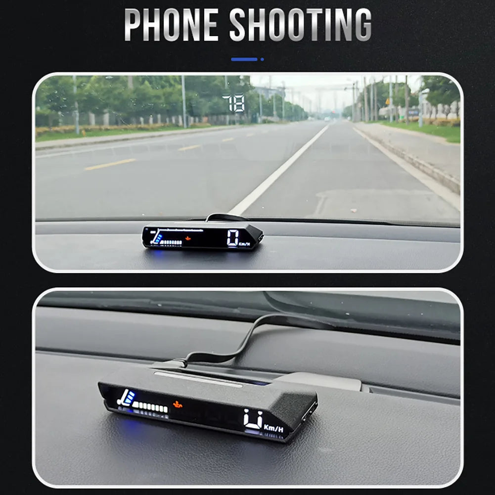 S100 Auto HUD OBD2 Head Up Display Projection on Glass Car Speed Windshield Projector Speedometer Alarm Electronic Accessories - trendingshoping.com