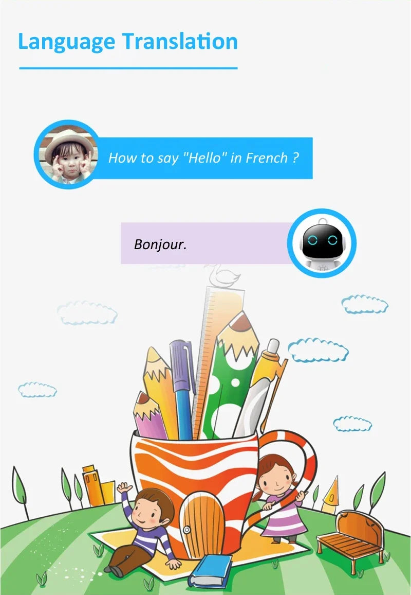 Tuya Smart AI Robot WiFi Early Education Toys for Children Speech Recognition and Voice Interactive Educational Learning Machine