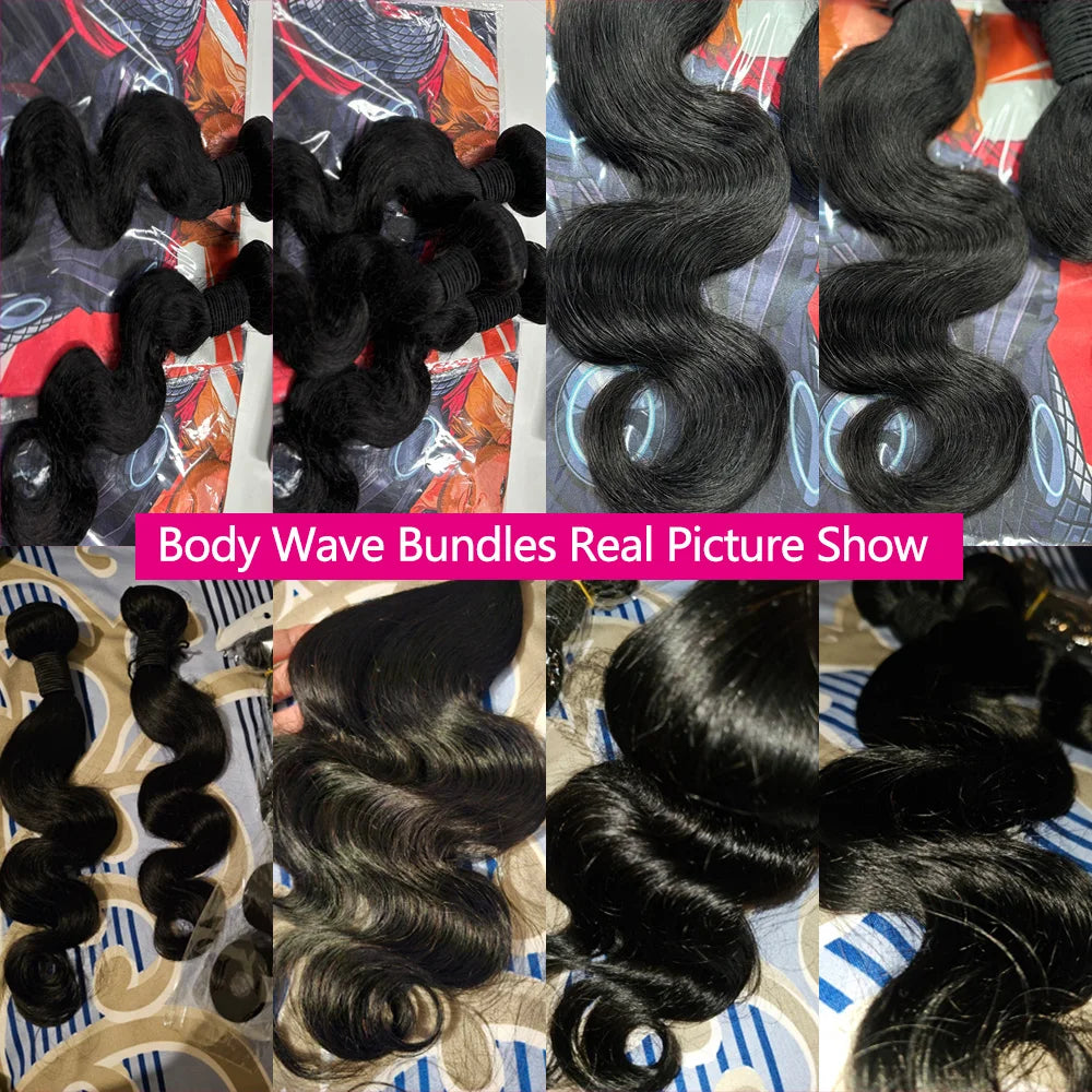 Queenlike 24 24 24 Inch Body Wave Bundles Human Hair 12A Brazilian Raw Hair Weave Bundles 1/3 PCS Human Hair Bundles Extensions - trendingshoping.com
