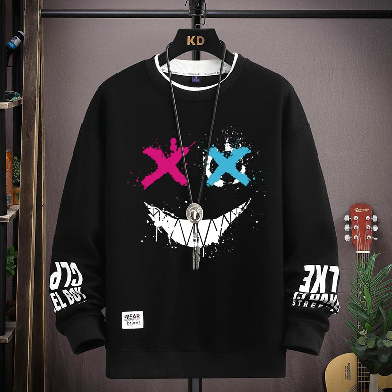 Unisex Oversized Hip Hop Graphic T-Shirt - Long Sleeve Harajuku Streetwear Top, Spring & Autumn, S-5XL