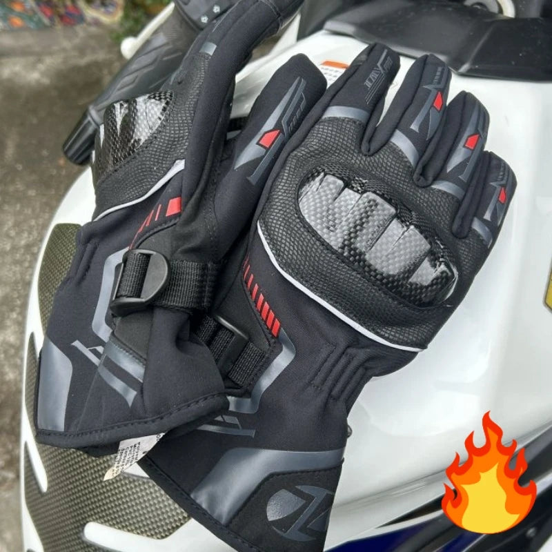Warm Winter Riding Gloves Waterproof Thickened Insulation & Hard Knuckle Protection | Motorcycle & Bike Gloves (Great Present)