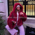 Women’s Hooded Faux Fur Coat Winter Autumn Oversized Shaggy Jacket