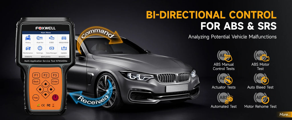 FOXWELL NT650 Elite OBD2 Automotive Scanner SAS A/F OIL EPB BRT TPS 26+ Reset Professional Auto Car Diagnostic Tool OBD2 Scanner - trendingshoping.com