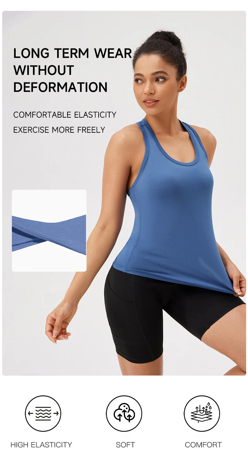 Women’s Sleeveless Yoga Tank Top - Breathable Gym Sport Shirt for Running