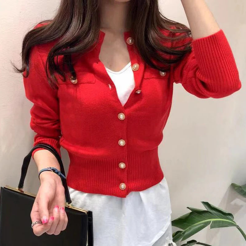 Korean Fashion Short Cardigan for Women – Chic Knitted Autumn Top