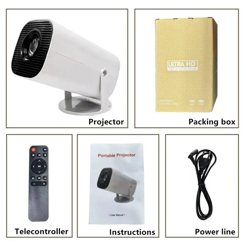 Portable P30 Smart Mini Projector: Android 11,WiFi 6 Connectivity,4K/1080P Compatibility,1280×720P Native,Ideal for Home Cinema
