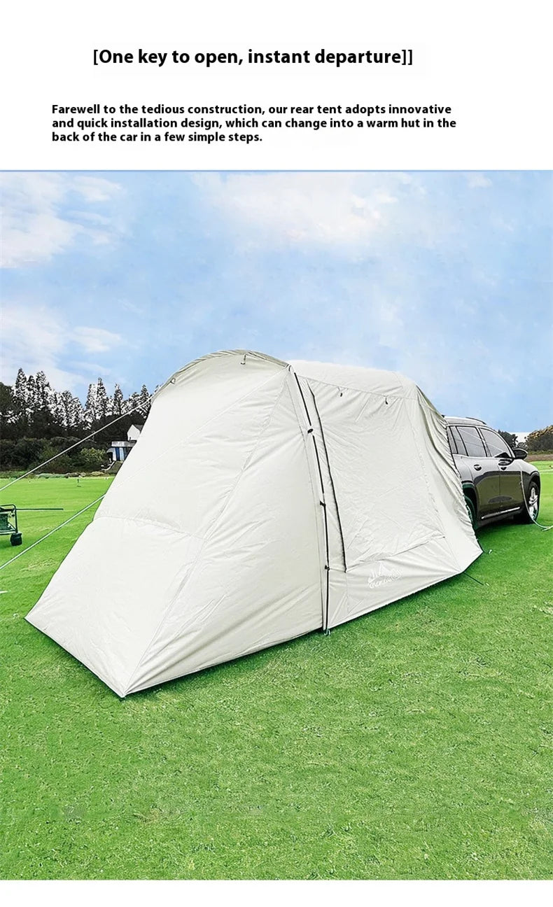 Lohascamping Portable Waterproof SUV Tail Car Docking Tent For 3 To 4 People Large Dome Sunshade Tunnel Style Tent