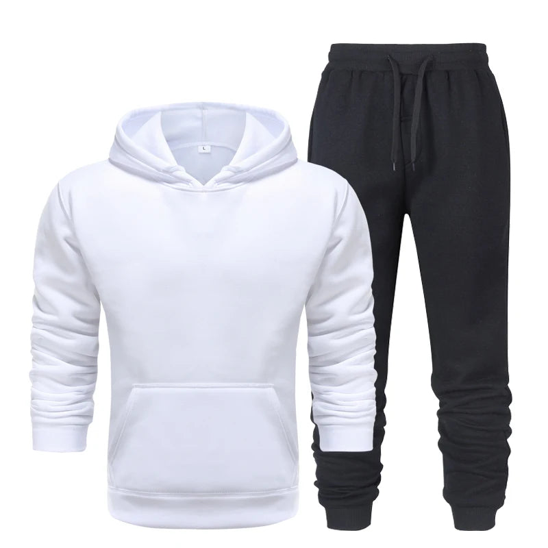Men’s 2-Piece Sports Tracksuit - Autumn Hoodie & Joggers Set for Running & Fitness
