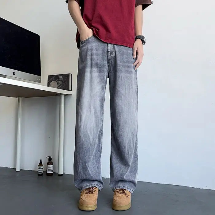 Mens Large Denim Jeans Baggy Fit Trousers for Men