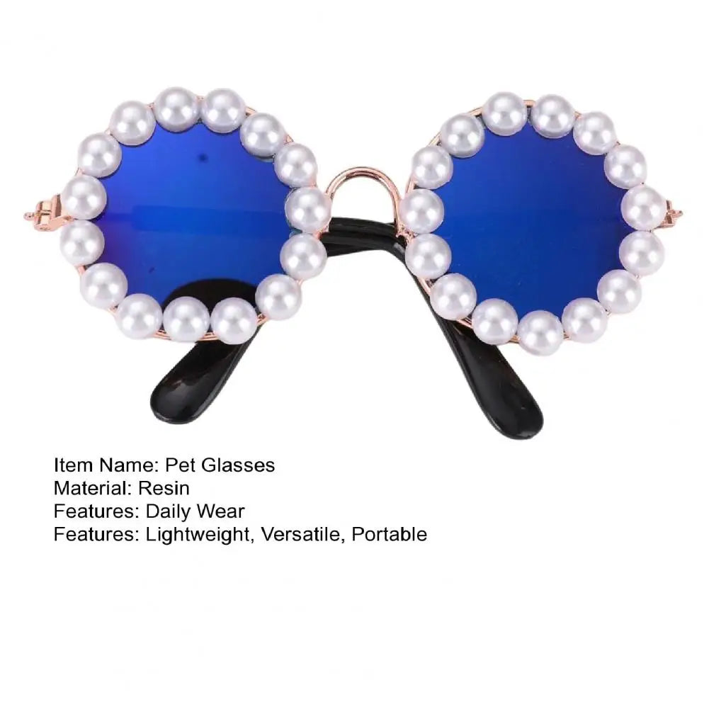 Pet Costume Sunglasses Faux Pearl Decor for Cats Dogs