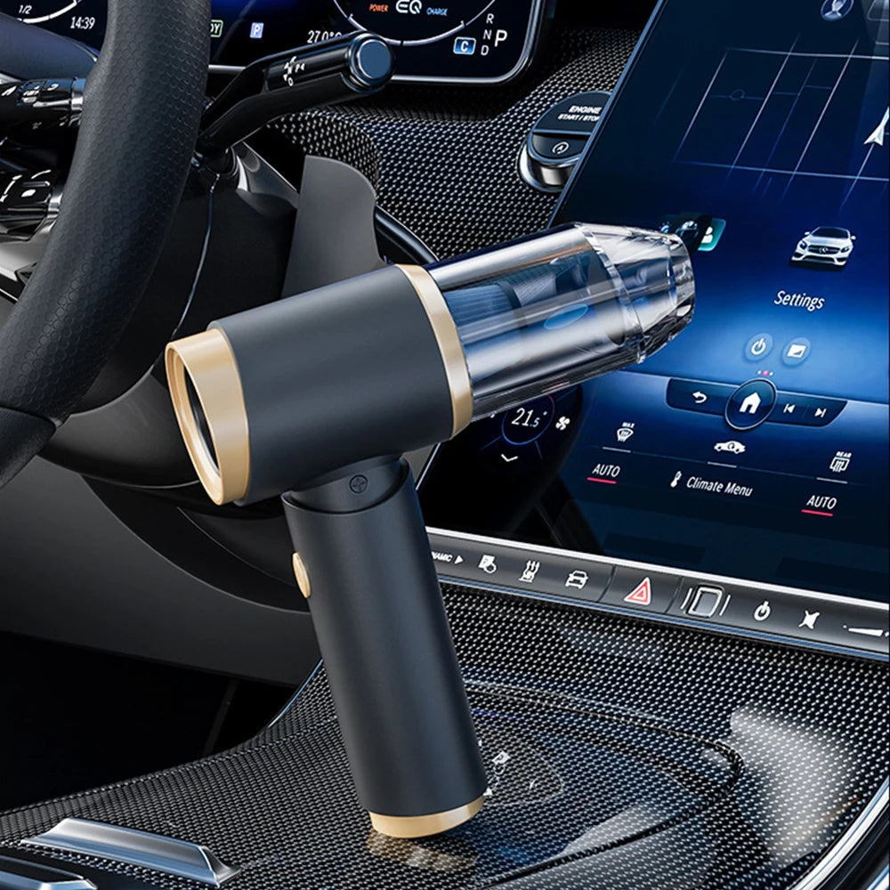 Cordless Rechargeable Car Vacuum Cleaner handheld Portable  Motor Vacuum Cleaner 60W With Short Long Nozzle Brush - trendingshoping.com