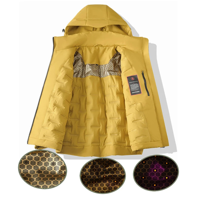 JNLN Unisex Waterproof Winter Fleece Jacket Windproof Thermal Outdoor Raincoat for Hiking Camping Skiing