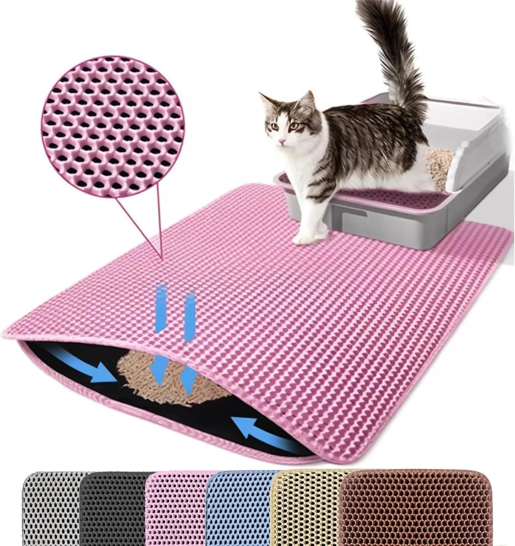Double Layer Cat Litter Mat Non Slip Waterproof Wear Resistant Pet Mat