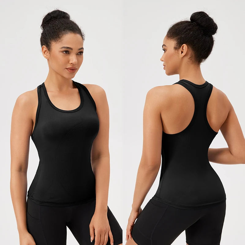 Women’s Sleeveless Yoga Tank Top - Breathable Gym Sport Shirt for Running