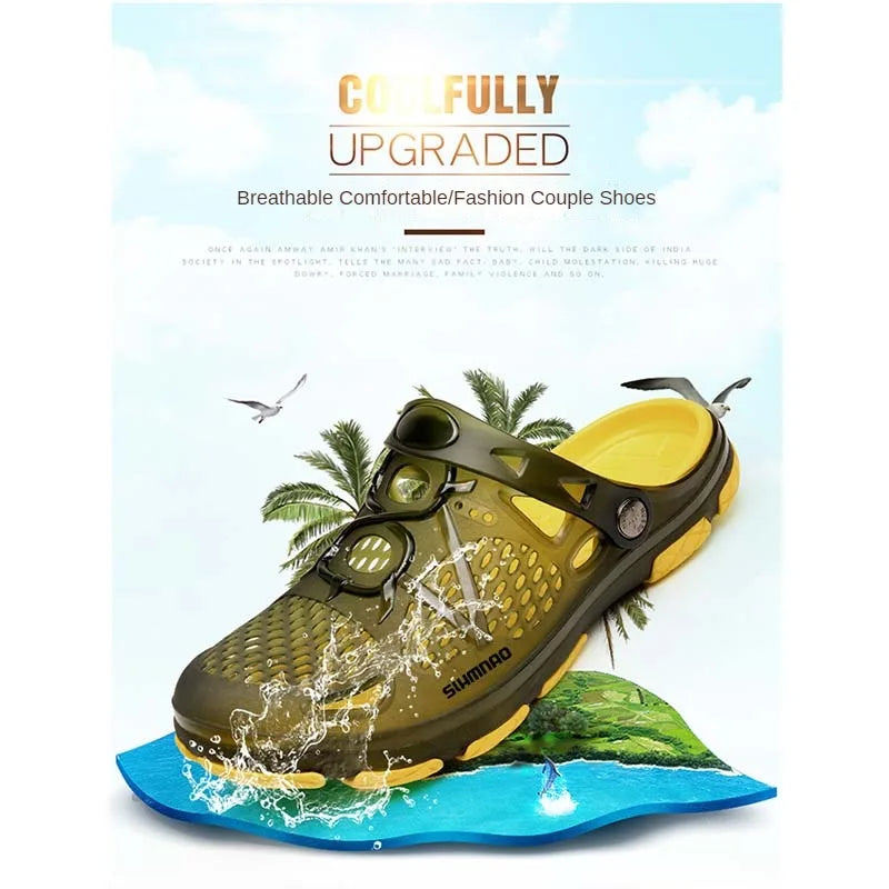 2026 Men's Summer Outdoor Sandals Anti-Skid Thick Soled Fishing Shoes - Lightweight Casual Beach Water Shoes - Durable Breathable Garden Clogs & Home Slippers