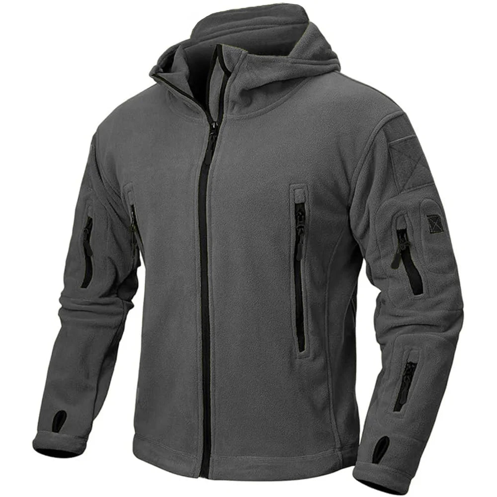 Men’s Full Zip Fleece Jacket – Winter Warm Windproof Outdoor Hoodie
