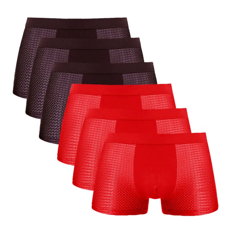 6PCS/Lot 8XL Mesh Mens Underwear Boxers Men Boxer Underwear men Boxers for Men Underwear Boxer Shorts Men Boxers Men Pantis