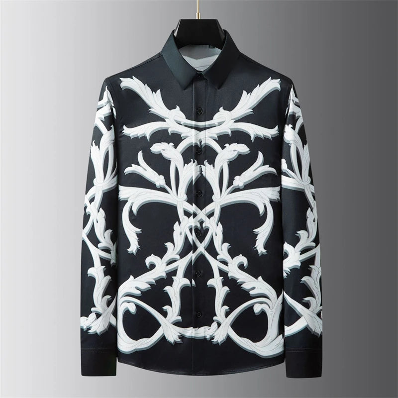 2025 new men's printed shirts classic luxury high quality shirts designer design comfortable soft menswear