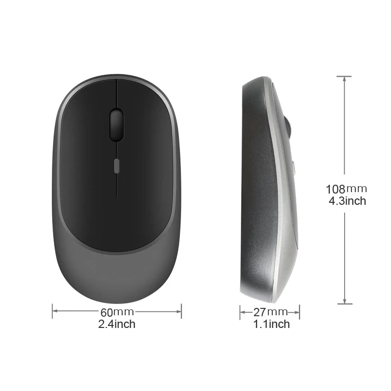 2.4G USB Wireless Mouse Rechargeable Dual Mode Bluetooth Mouse for Laptop Tablet PC MacBook
