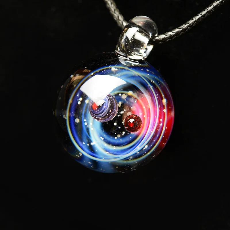 Universe Starry Skys Glass Ball Dreamy Pendants Celestial Body Men Women Personalized Fashion Necklaces Jewelry Christmas Gift - trendingshoping.com
