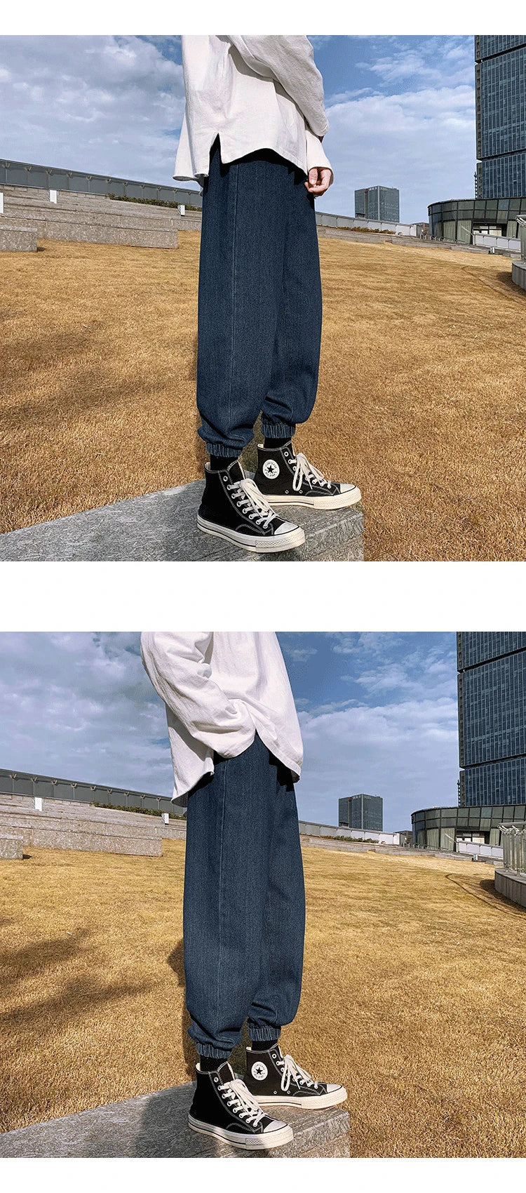 Jeans men Jeans Man Loose Joggers Streetwear Harem Jeans Cargo Pants Ankle-Length Denim Trousers denim pants joggers men - trendingshoping.com