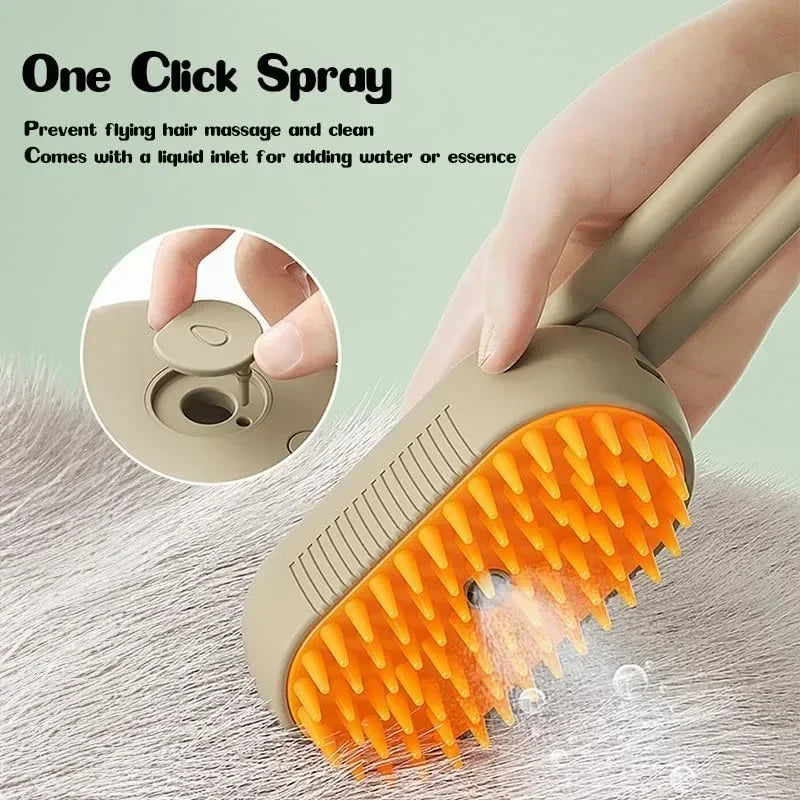Electric Spray Pet Brush 3 In 1 Dog Cat Grooming Massage Brush For Removing Loose Hair